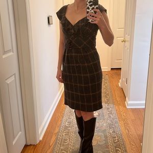 Nanette Lepore Wool Plaid Dress Size 2